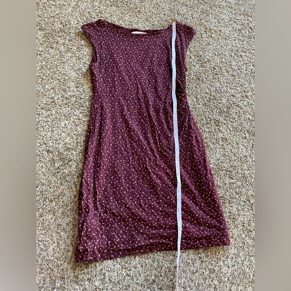 LOFT Ann Taylor Petites Women’s Red Flexible Dandelion Print Dress Size SP - Picture 3 of 9